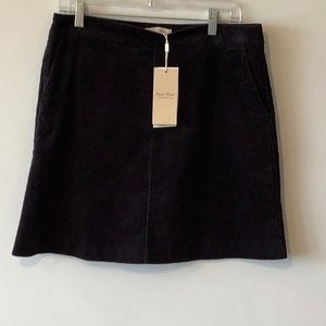 Black Cord Part Two Mini Skirt - slight A line, size 10 - FTTS